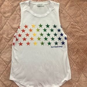 Burn Boot Camp white stars tank